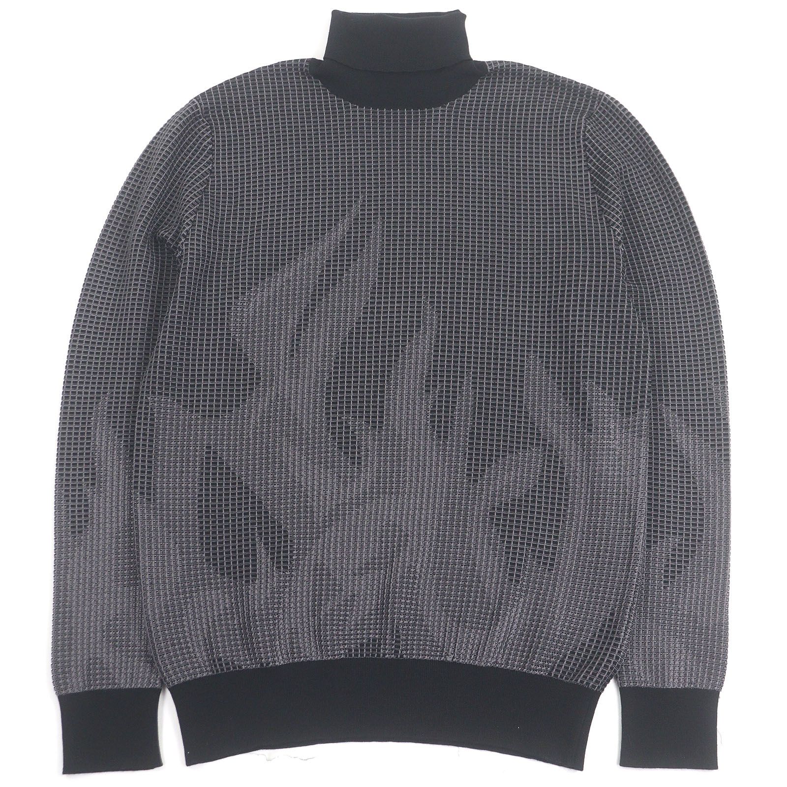 極美品□HERMES エルメス バージンウール シルク 薄手 ロングスリーブ