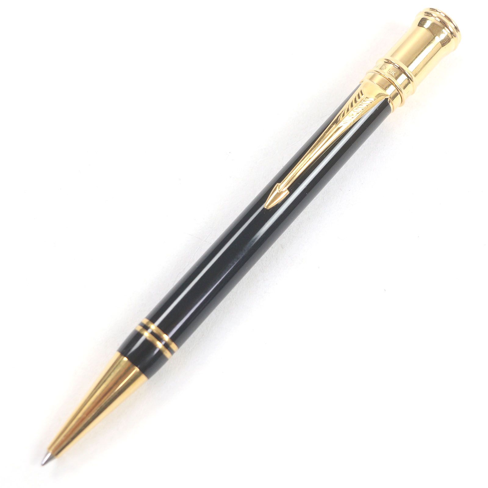 PARKER パーカー デュオフィールド ブラックGT ツイスト式 ボールペン 筆記用具 ブラック ゴールド 英国製 メンズ 筆記 済み