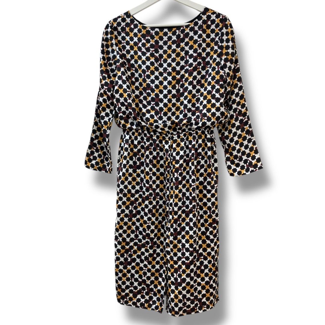 D620 新品未使用 タグ付き M 38 セオリーリュクス レディース theory luxe セオリーリュクス 総柄ワンピース サイズ38 ブラック