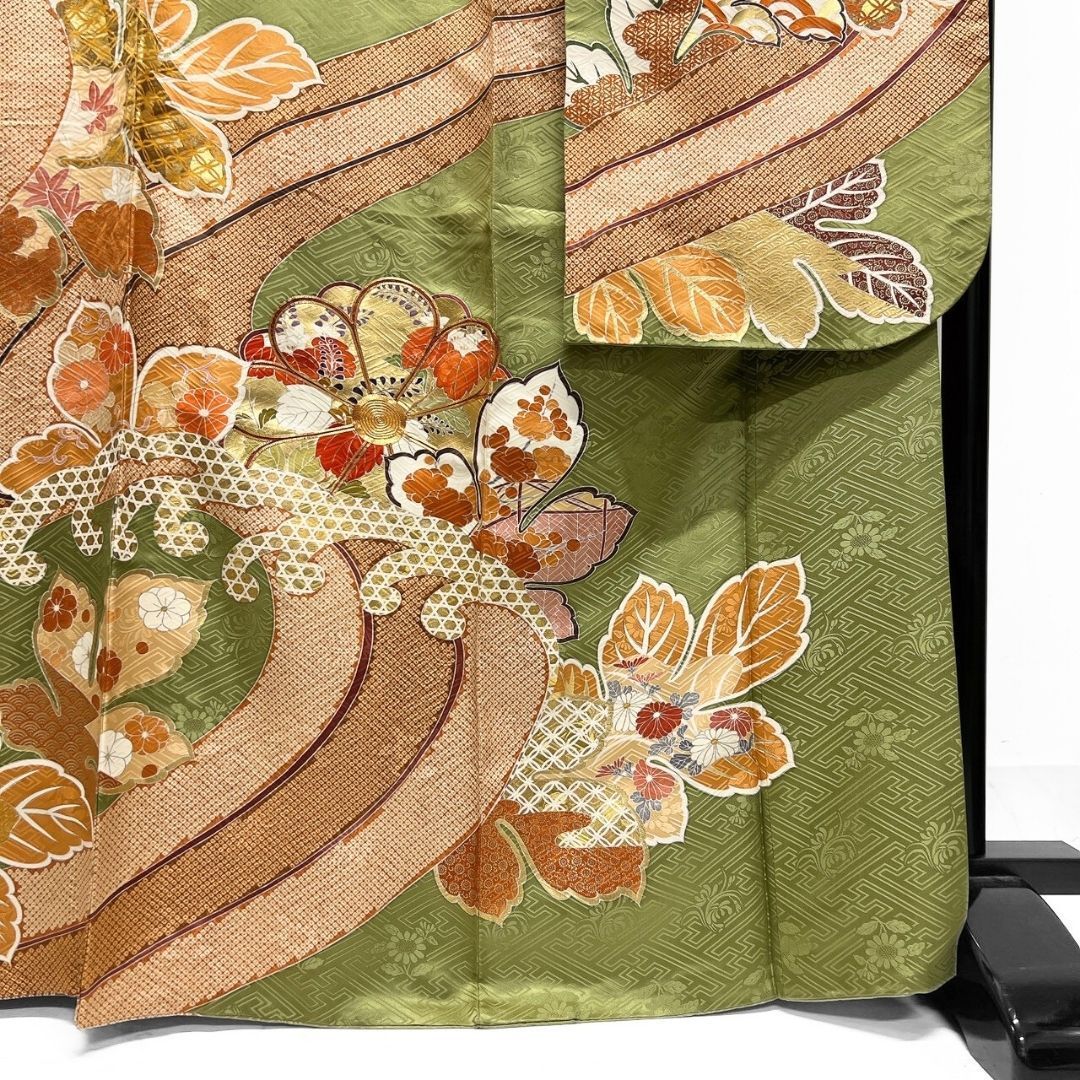  振袖 金駒刺繍 金彩 菊花 橘 伝統和模様 着物 121 b p ms 振袖 着物