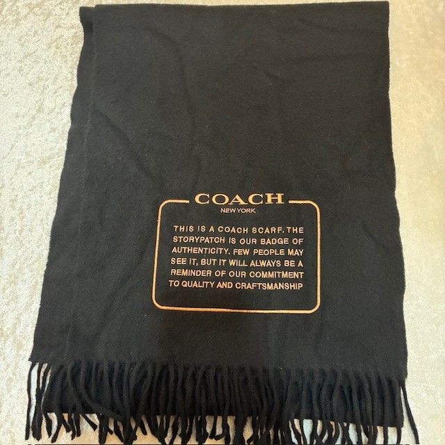 コーチ COACH エンブロイダードパッチ マフラー ブラック 【タグ欠損