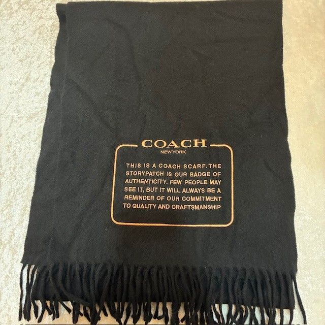 コーチ COACH エンブロイダードパッチ マフラー ブラック 【タグ欠損