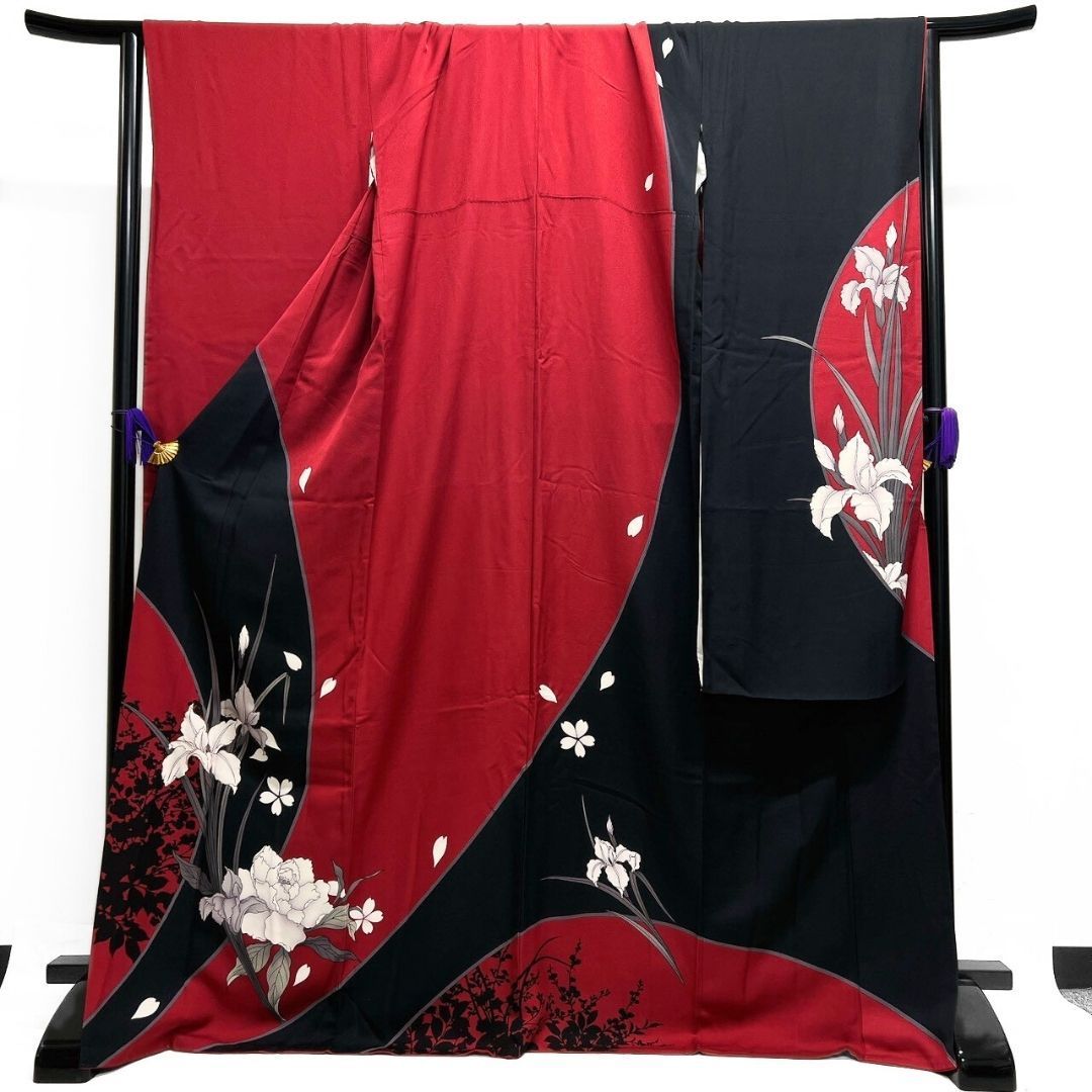 振袖 刺繍 金糸 菖蒲 牡丹 花影 着物 121 b p ms