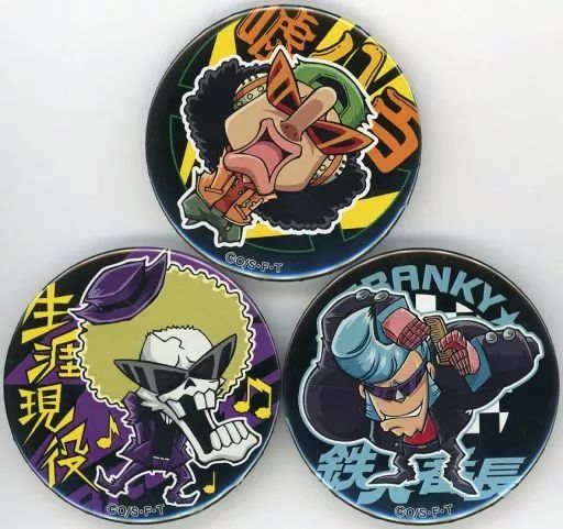 中古】バッジ・ピンズ C.ウソップ＆ブルック＆フランキー 悪羅悪羅缶