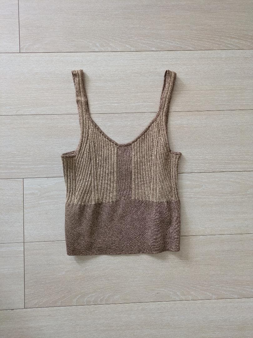 3 1 Phillip Lim メタリックリブニット キャミソール S