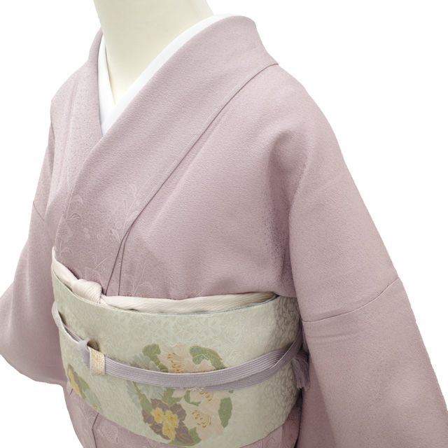 新古品】 すごい値！ 色無地 付下げ 着物 未使用 正絹 袷 くすみ薄