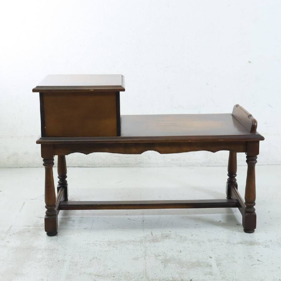 Karimoku カリモク コロニアル テレフォンベンチ 電話台　※i4※ カリモク家具 karimoku コロニアル テレフォンベンチ 電話台 サイド