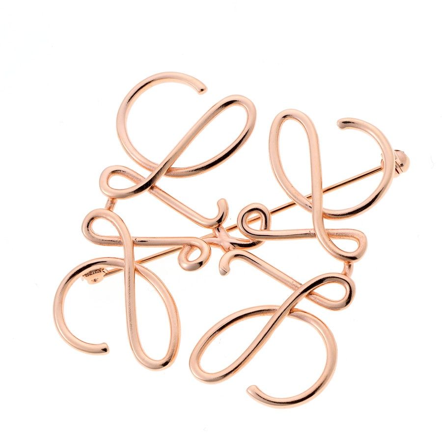 【値下げしました】　ロエベ　アナグラムブローチ　ローズゴールド　正規品 美品 ロエベ / LOEWE アナグラム ブローチ 111.27.027 メタル ローズ