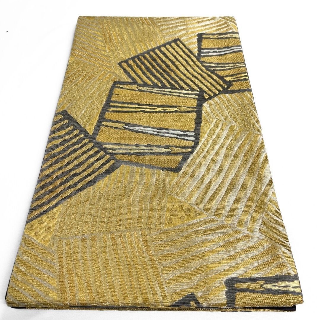 未着用 袋帯 西陣織 辻梅機業 金華山織 輪奈ビロード 色紙 着物 115 p ms