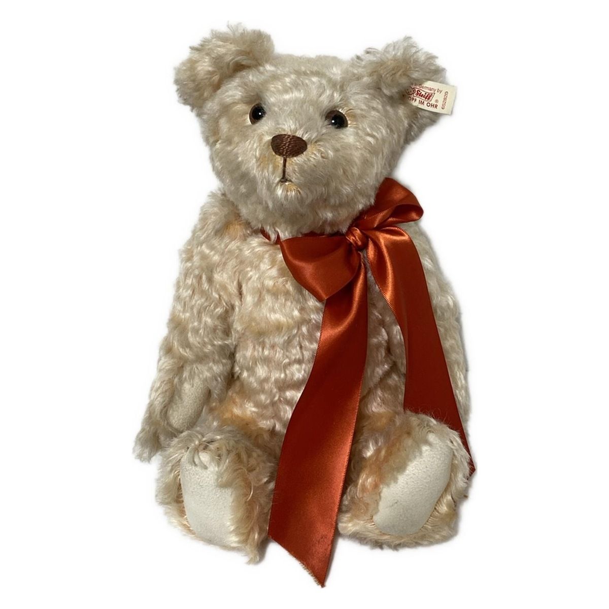 Steiff シュタイフ ぬいぐるみ - ライトオレンジ リボン テディベア