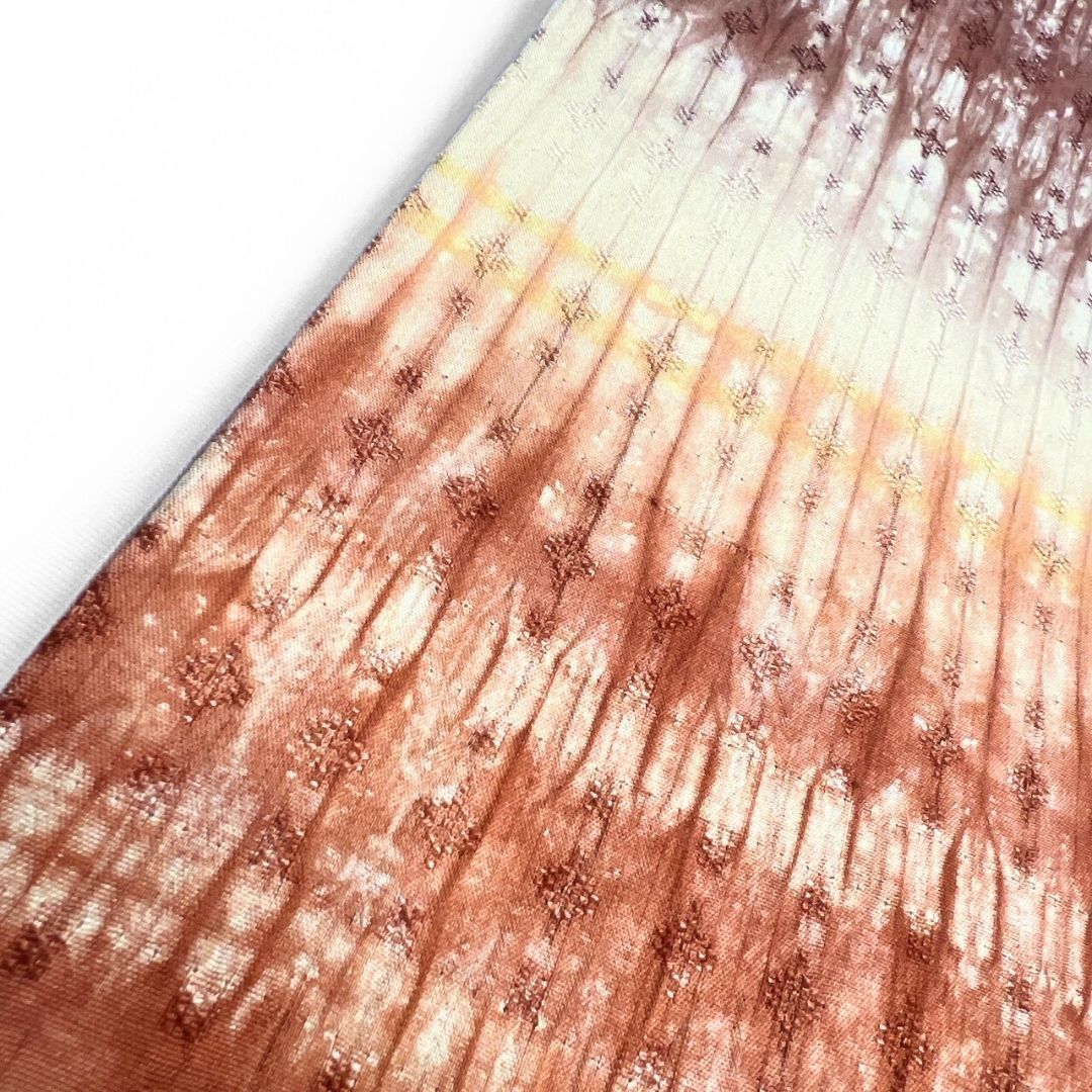 未着用 袋帯 洒落帯 全通 板締め 花織 横縞 縦縞 着物 115 p ms - メルカリ