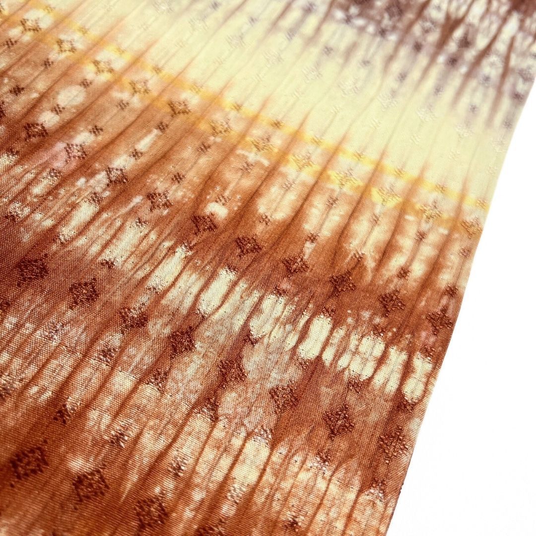 未着用 袋帯 洒落帯 全通 板締め 花織 横縞 縦縞 着物 115 p ms - メルカリ