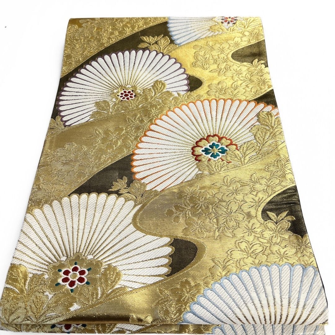 袋帯 振袖帯 流線 菊花 花菱 金糸 着物 115 p ms - メルカリ