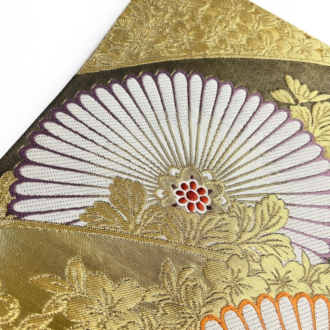 袋帯 振袖帯 流線 菊花 花菱 金糸 着物 115 p ms - メルカリ