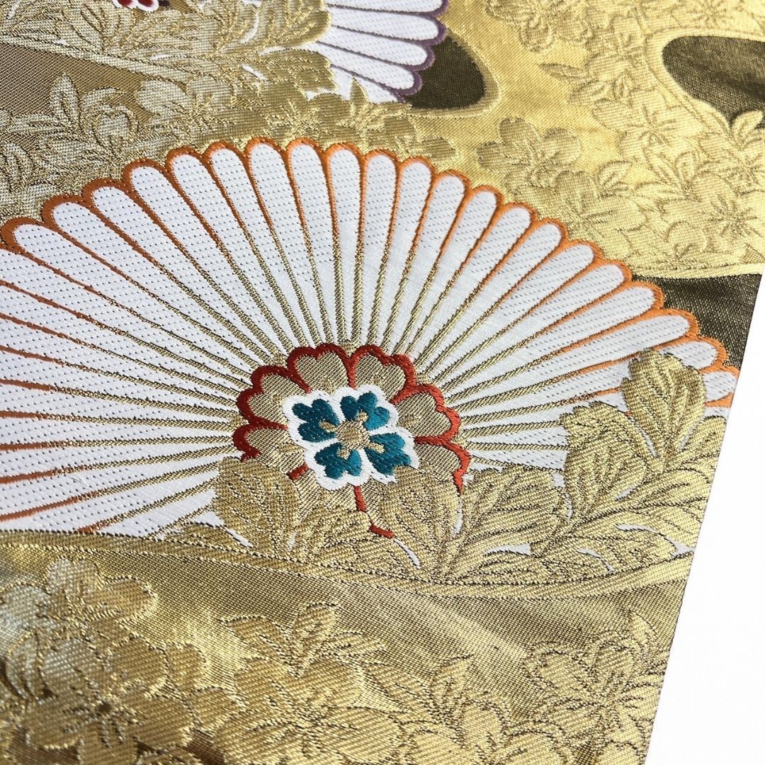 袋帯 振袖帯 流線 菊花 花菱 金糸 着物 115 p ms - メルカリ