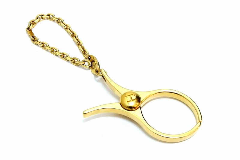 節約 【223109】HERMES エルメス フィルー グローブホルダー 手袋 ゴールド