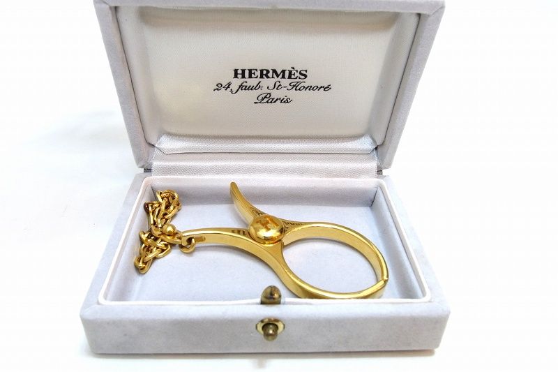 節約 【223109】HERMES エルメス フィルー グローブホルダー 手袋 ゴールド