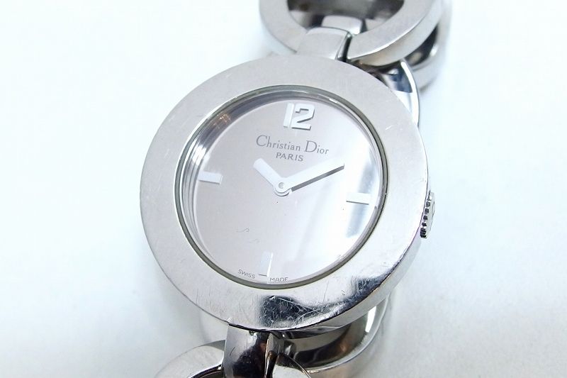 227777 Christian Dior クリスチャンディオール マリス ラウンドフェイス ミラー文字盤 クォーツ レディース腕時計