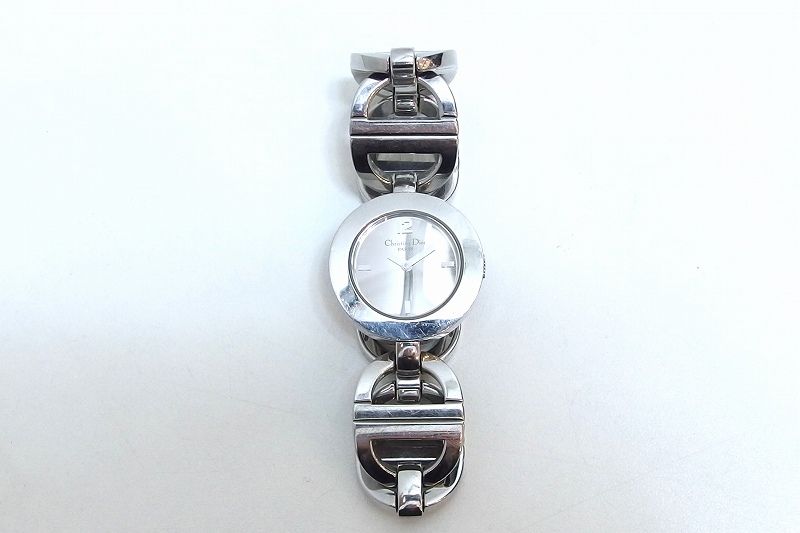 227777 Christian Dior クリスチャンディオール マリス ラウンドフェイス ミラー文字盤 クォーツ レディース腕時計