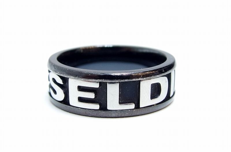 227582】DIESEL ディーゼル ロゴ ステンレススチール リング 指輪