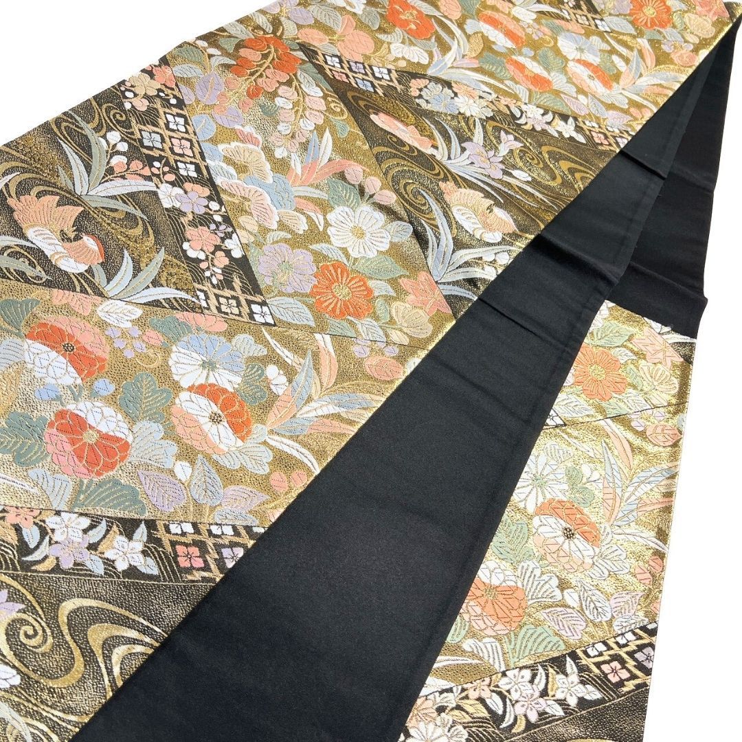 未着用 袋帯 唐織 菖蒲 菊花 鴛鴦 観世水 金糸 着物 115 p ms - メルカリ