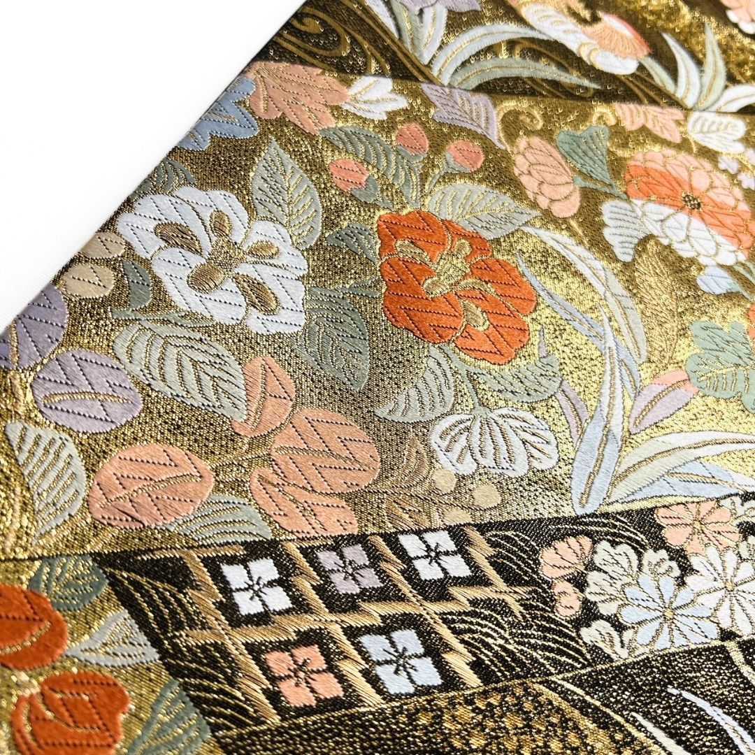 未着用 袋帯 唐織 菖蒲 菊花 鴛鴦 観世水 金糸 着物 115 p ms - メルカリ