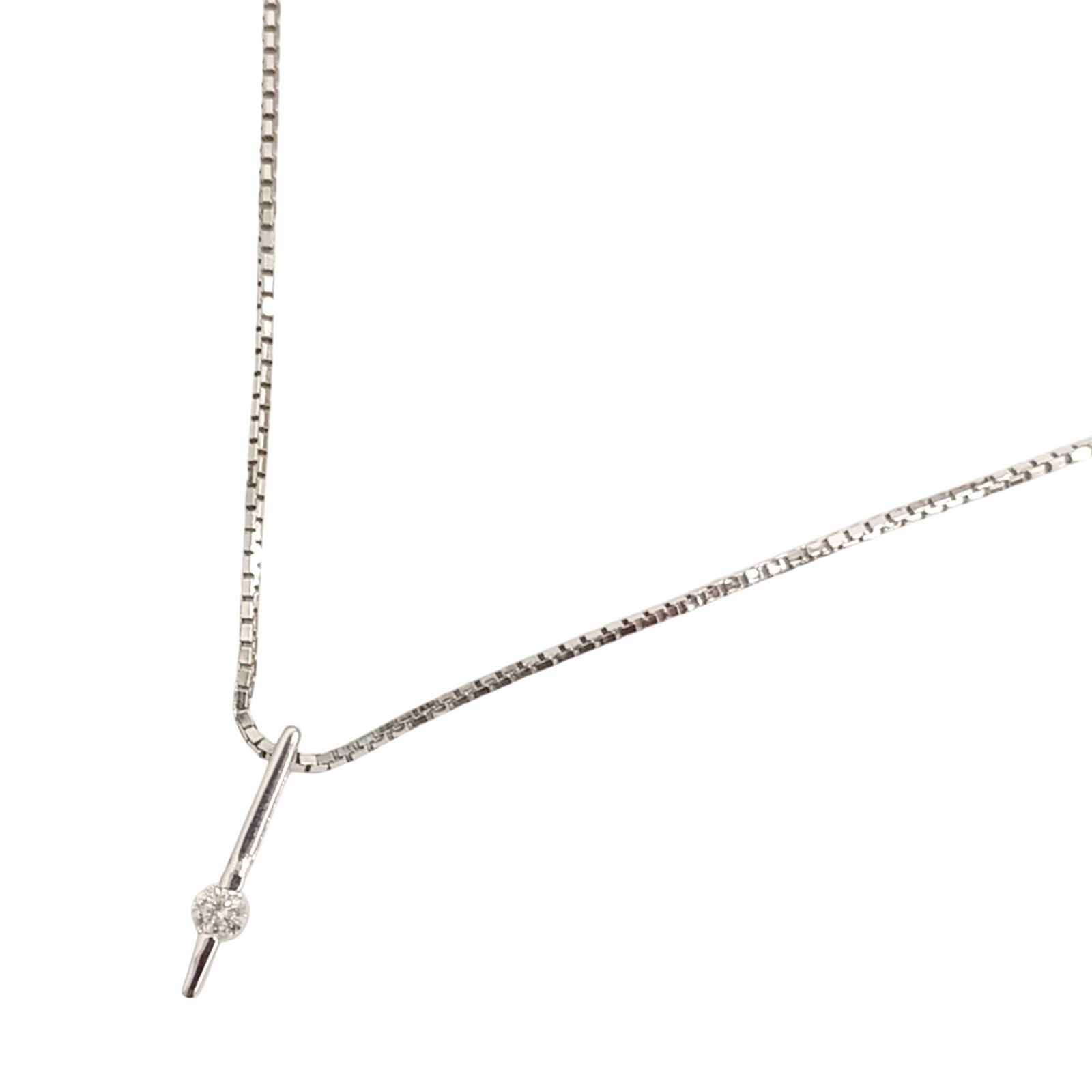 K 14 WG ホワイトゴールド ダイヤモンド0 08 ct ベネチアンチェーンネックレス 40 cm 2 6 g JA 25563