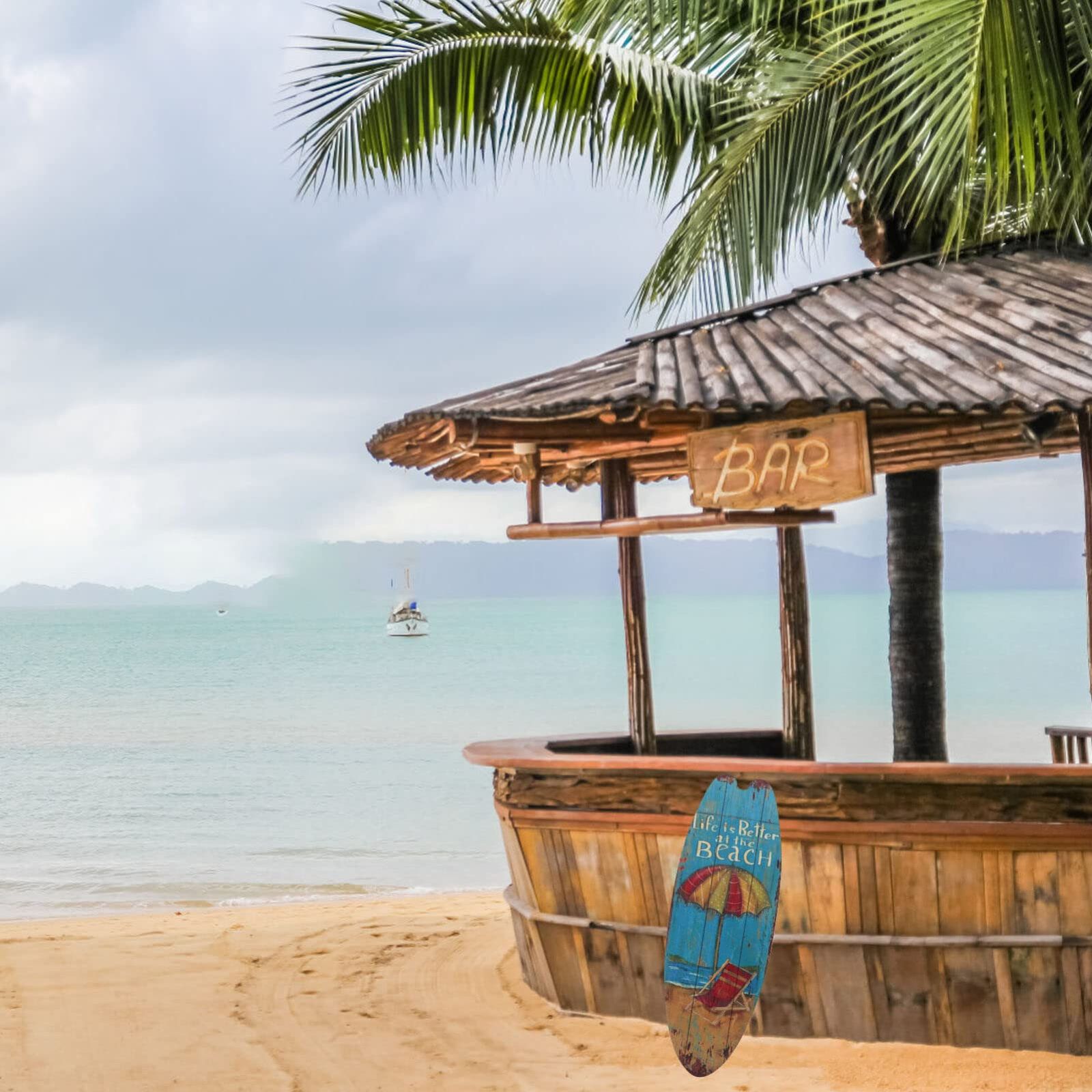 LEDMOMO ハワイアン 雑貨 木製 看板 サインプレート 店舗用 ドア