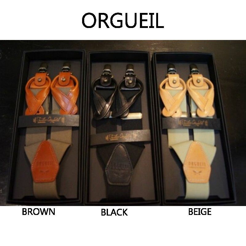オルゲイユ orgueil OR-7325 military suspenders ミリタリー レザー サスペンダー