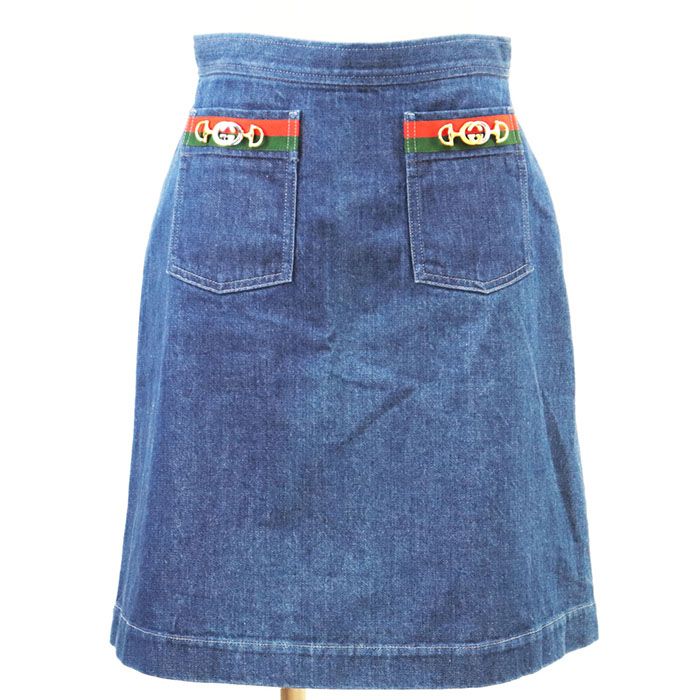 GUCCI グッチ スカート デニム GG ロゴ インターロッキング ホース