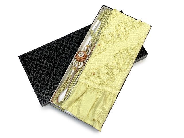 振袖用 公式 正絹 帯揚げ 帯締めセット本絞りの帯揚げ 摘み花飾りの