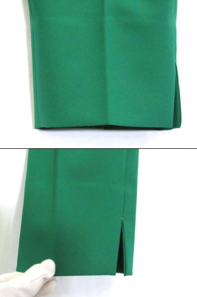 227951 エストネーション ダブルクロスストレッチテーパードパンツ ナイロン 36 21 109 07 040422 グリーン