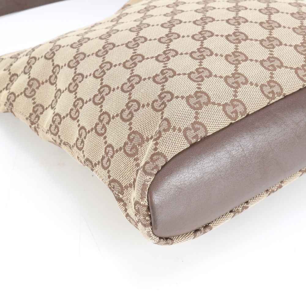 極美品 グッチ GG キャンバス レザー ショルダーバッグ 斜め掛け