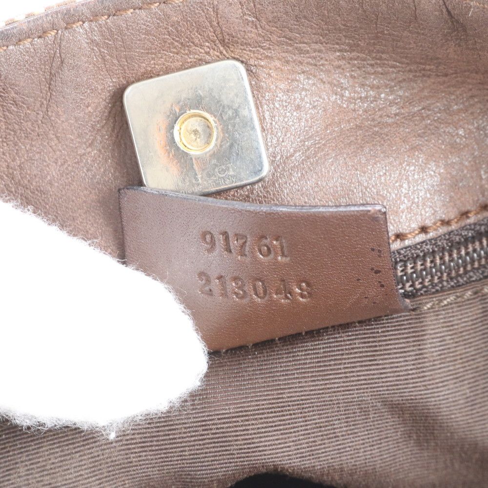 極美品 グッチ GG キャンバス レザー ショルダーバッグ 斜め掛け