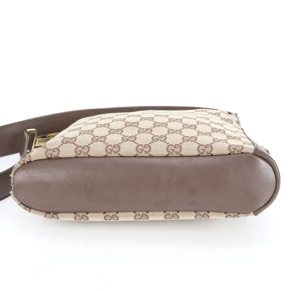 極美品 グッチ GG キャンバス レザー ショルダーバッグ 斜め掛け