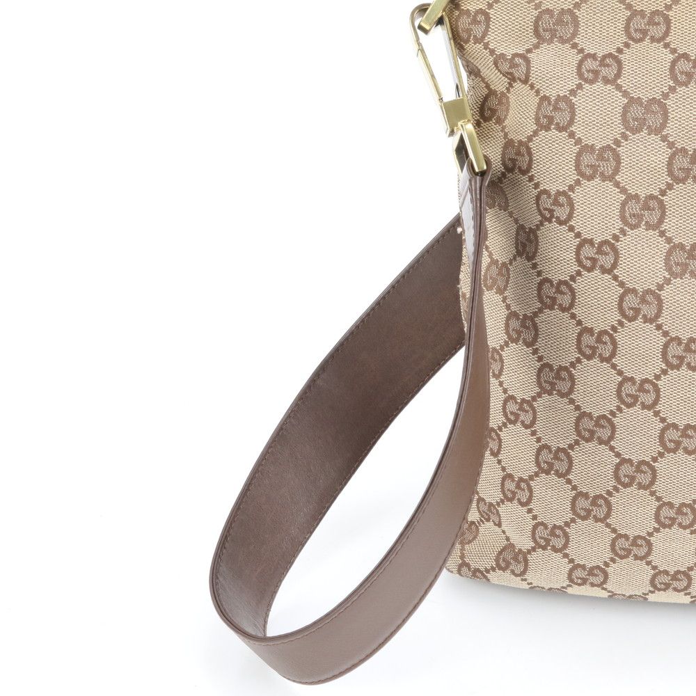 極美品 グッチ GG キャンバス レザー ショルダーバッグ 斜め掛け
