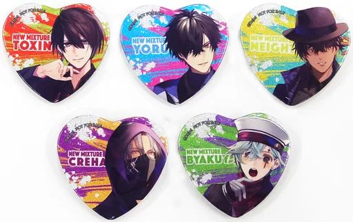 中古】バッジ・ピンズ 集合 ハート型缶バッジ5種セット 「EROSION 2nd