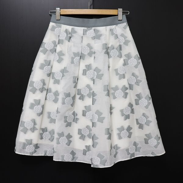 エムズグレイシー M'SGRACY スカート フレア 花柄 総柄 リボン