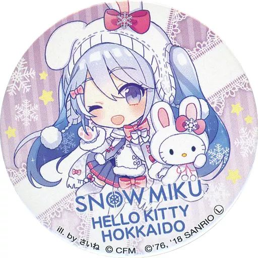 雪ミク　キティ　缶バッジ 中古】バッジ・ピンズ 雪ミク＆雪うさぎキティ(ウインク) 缶バッジ