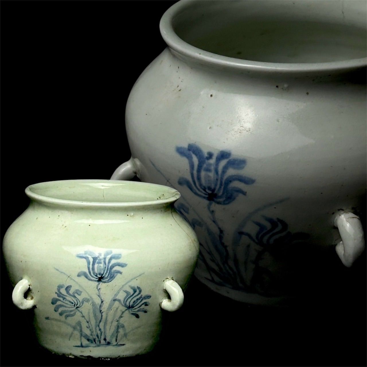 幽玄】李朝白磁 染付壺 朝鮮美術 骨董品 壺 - メルカリ