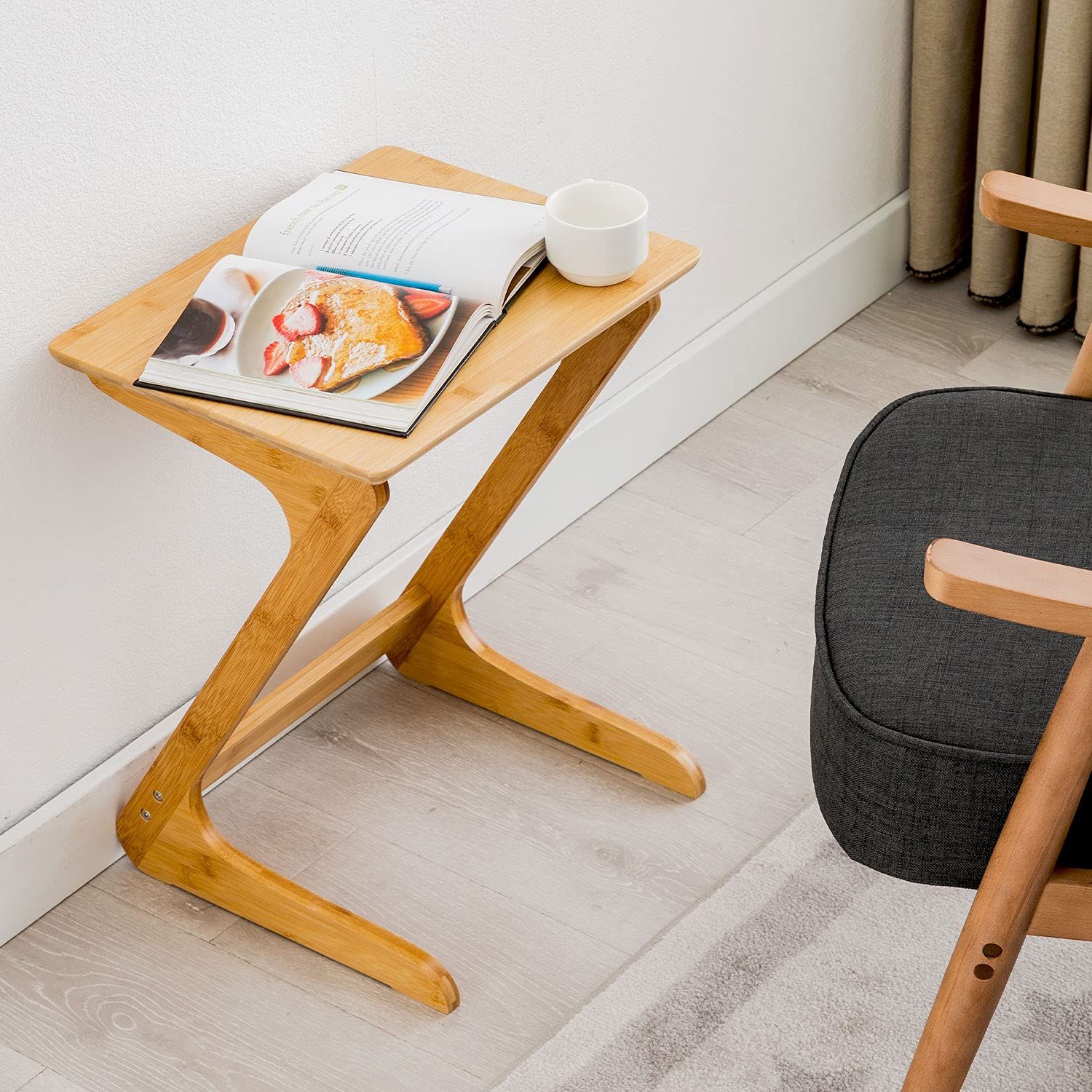 リビング ソファ サイドテーブル ノートパソコンテーブル 竹製 ベッド