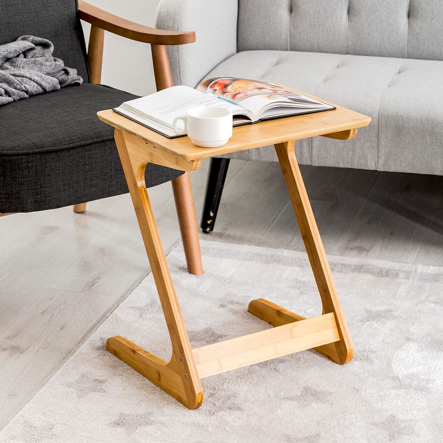 リビング ソファ サイドテーブル ノートパソコンテーブル 竹製 ベッド