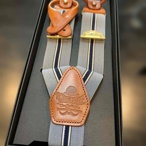 オルゲイユ orgueil OR 7331 suspenders クラシック サスペンダー レザー グレー キャメル