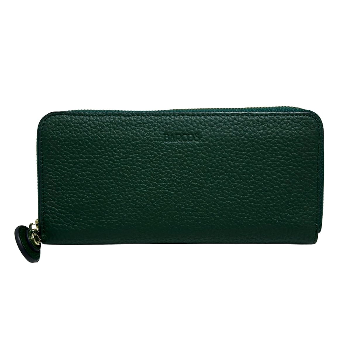 BARCOS バルコス 長財布 - ダークグリーン ラウンドファスナー レザー