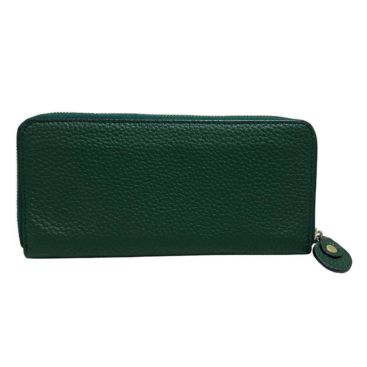 BARCOS バルコス 長財布 ダークグリーン ラウンドファスナー レザー