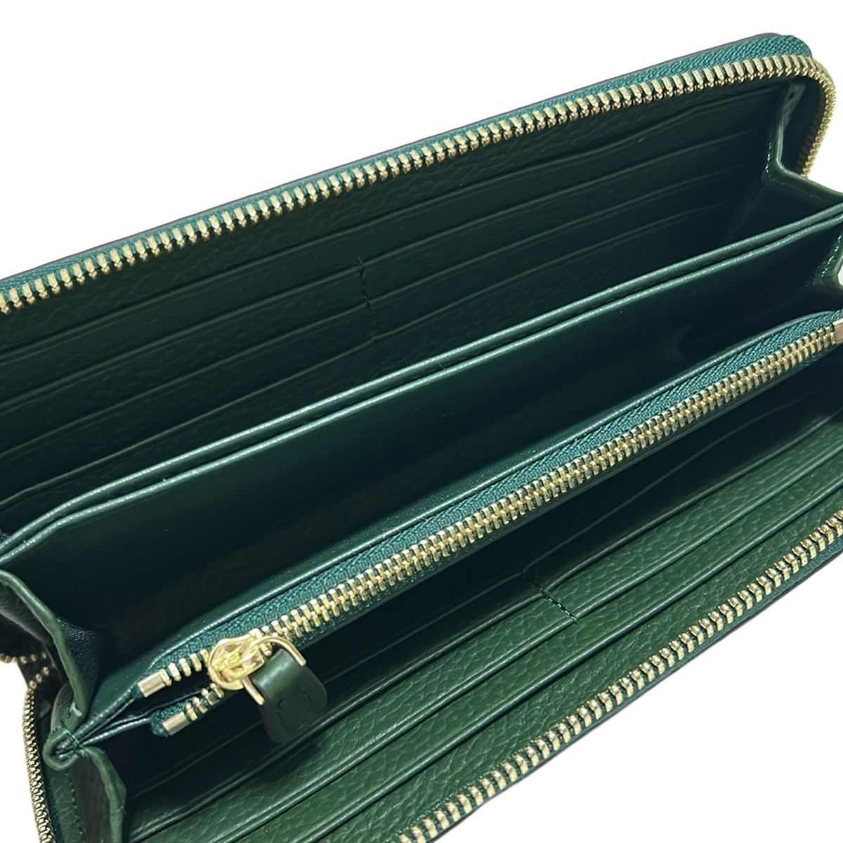  BARCOS バルコス 長財布 ダークグリーン ラウンドファスナー レザー その他 小物