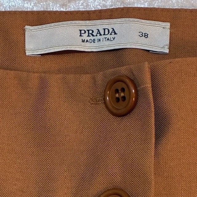 プラダ PRADA ブラウン ボタン＆ポケット ショート丈スカート サイズ