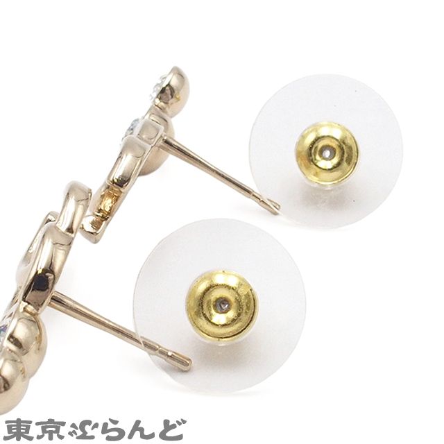 シャネル CHANEL スタッド ピアス ゴールド メタル ラインストーン