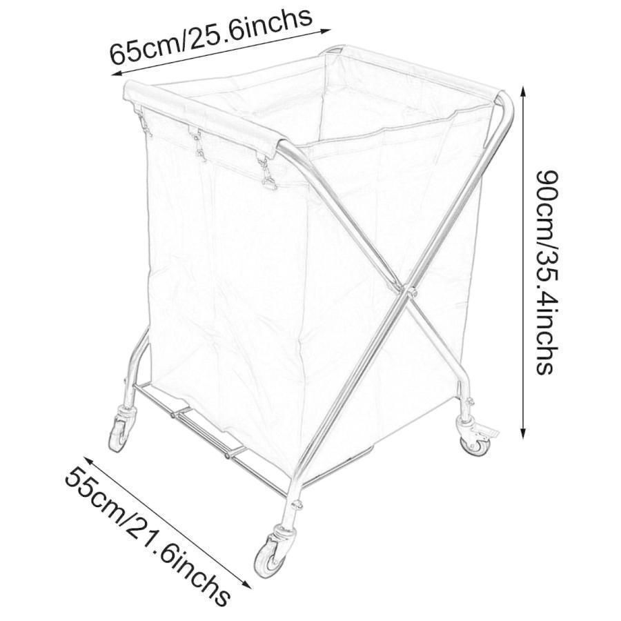 リネンカート業務用折りたたみ式ランドリーカートホイール付き250 L 7ブッシェル Xカート頑丈な商業用ランドリーバスケットホテル病院クリ