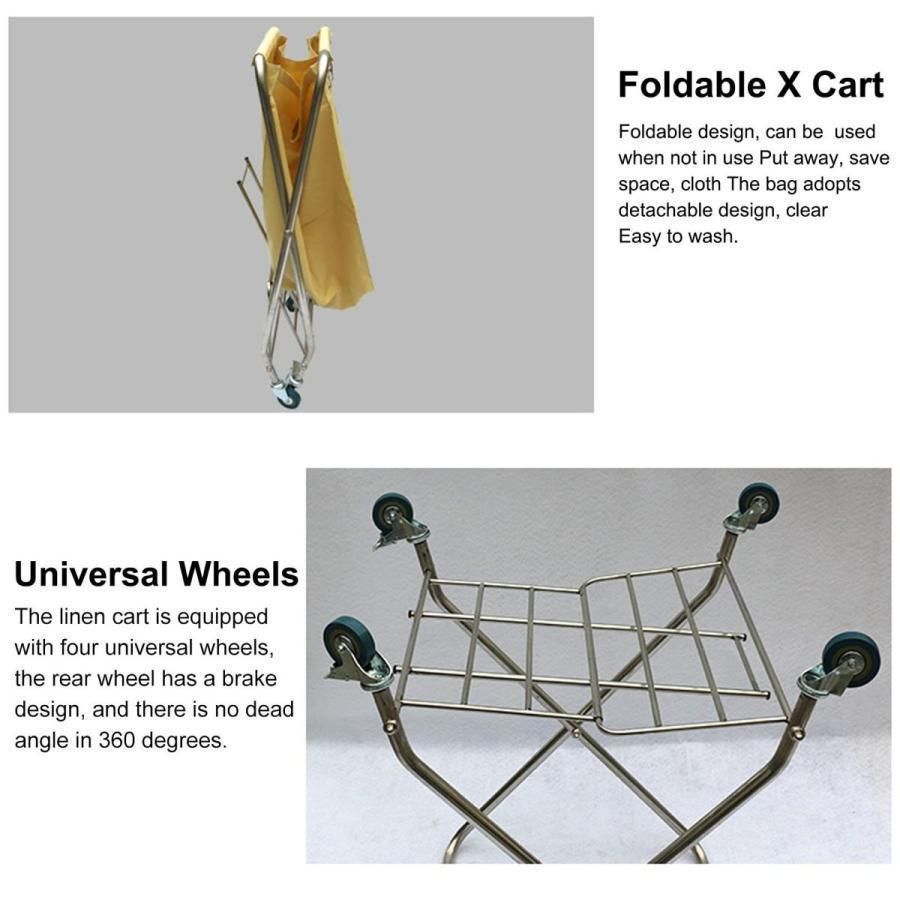  リネンカート業務用折りたたみ式ランドリーカートホイール付き250 L 7ブッシェル Xカート頑丈な商業用ランドリーバスケットホテル病院クリ その他 二槽式洗濯機